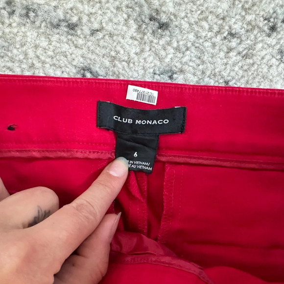Club Monaco Red Satin Look Pants Size 6 - Picture 3 of 8
